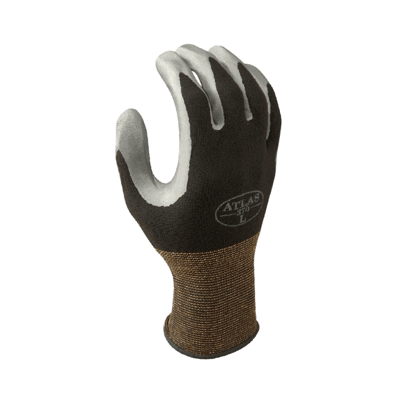 Orchard Valley Supply Showa Atlas 370 Gloves, Black Nitrile Palm